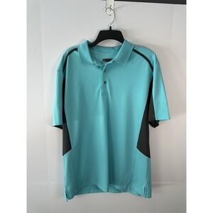 PGA Tour Mens Golf shirt Teal Blue Grey Size Large - Airflux